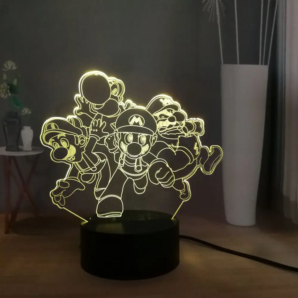 LED night light 3D Lovely plumber Mario Family RGB Multicolor Desk Lamp Children Kids Desk Bed Lamp Holiday Atmosphere Light
LED night light 3D Lovely plumber Mario Family RGB Multicolor Desk Lamp Children Kids Desk Bed Lamp Holiday Atmosphere Light