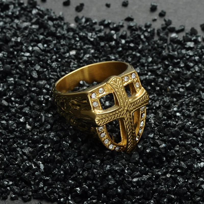 HIP Hop Titanium Stainless Steel Knights Templar Armor Crusader Cross Rings Iced Out Crystal Gold Signet Rings for Men Jewelry
HIP Hop Titanium Stainless Steel Knights Templar Armor Crusader Cross Rings Iced Out Crystal Gold Signet Rings for Men Jewelry