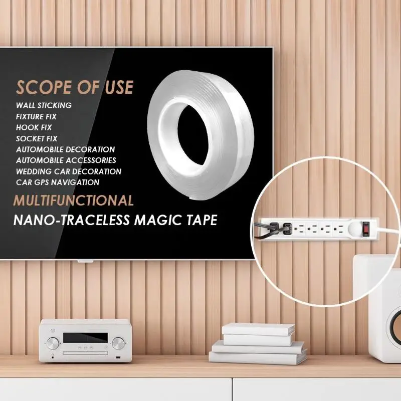 Multi-function Double-sided Adhesive Nano Tape Washable Removable Tapes Portable Viscose Indoor Outdoor Gel Handle Sticker
Multi-function Double-sided Adhesive Nano Tape Washable Removable Tapes Portable Viscose Indoor Outdoor Gel Handle Sticker