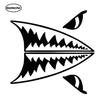 

HotMeiNi 16x16cm Mini Shark Teeth Great White Shark Body Decals Stickers Car Stickers Bumper Windows Accessories Black/Sliver