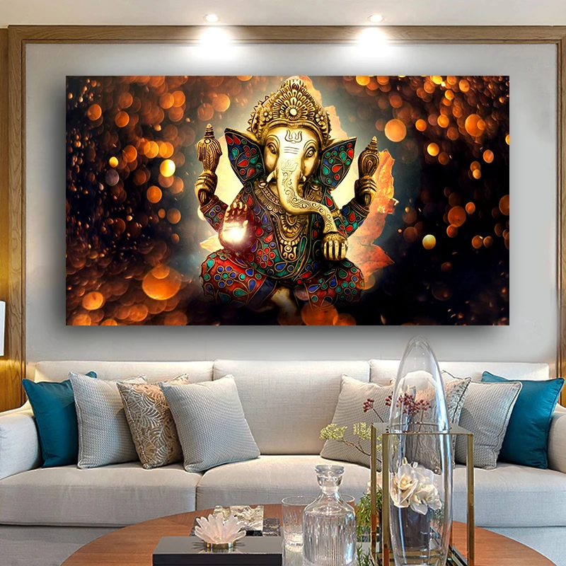 Wall Art Print Lord Ganesha Vinayaka Ganapati Statue Buddha Painting Religion Art Golden Elephant Decorative Paintings
Wall Art Print Lord Ganesha Vinayaka Ganapati Statue Buddha Painting Religion Art Golden Elephant Decorative Paintings