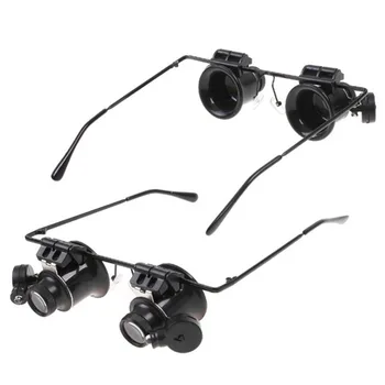 20X Magnifier Magnifying LED Lights Double Eye Glass Loupe Lens Jeweler Watch Repair Magnifier Measurement Tools
20X Magnifier Magnifying LED Lights Double Eye Glass Loupe Lens Jeweler Watch Repair Magnifier Measurement Tools