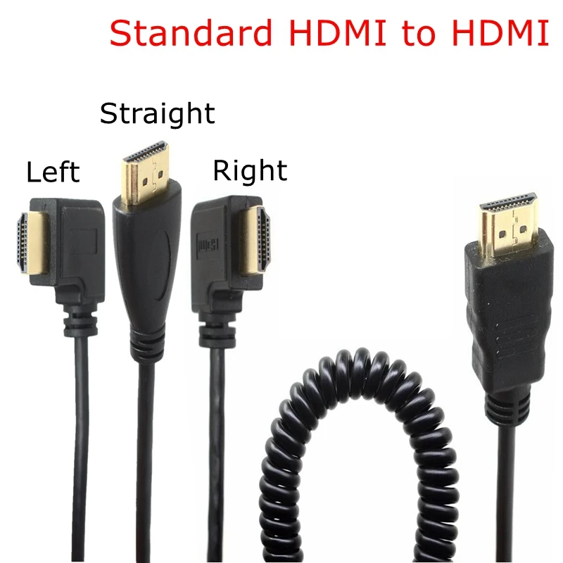 Elastic Coiled Stretch Spring HDMI Cable Male to Male V1.4 90 Degree Right Left Angled 1080P 3D Pure Copper cables 50CM-200CM
Elastic Coiled Stretch Spring HDMI Cable Male to Male V1.4 90 Degree Right Left Angled 1080P 3D Pure Copper cables 50CM-200CM