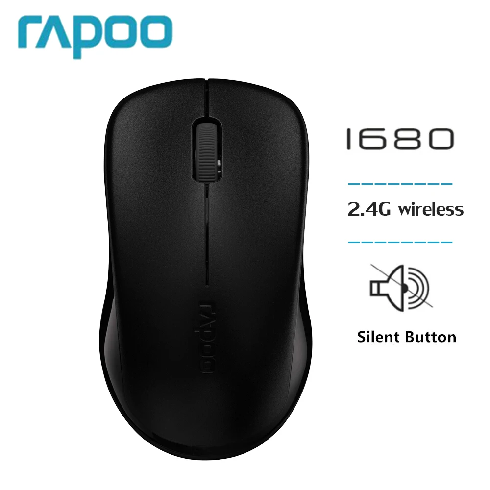 

Original Rapoo 1680 2.4Ghz Wireless Optical Mouse Mute Silent Click Mini Noiseless Mice 1000 DPI for PC Laptop Computer Mouse