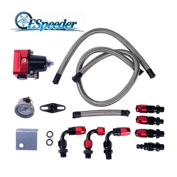 ESPEEDER Universal Adjustable Fuel Pressure Regulator Kits Oil 160psi Gauge AN6 Braided Oil Hose Line Fuel Hose End
ESPEEDER Universal Adjustable Fuel Pressure Regulator Kits Oil 160psi Gauge AN6 Braided Oil Hose Line Fuel Hose End