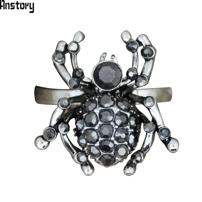Spider Rhinestone Rings For Women Vintage Look Antique Silver Plated Animal Fashion Jewelry TR705 
Spider Rhinestone Rings For Women Vintage Look Antique Silver Plated Animal Fashion Jewelry TR705