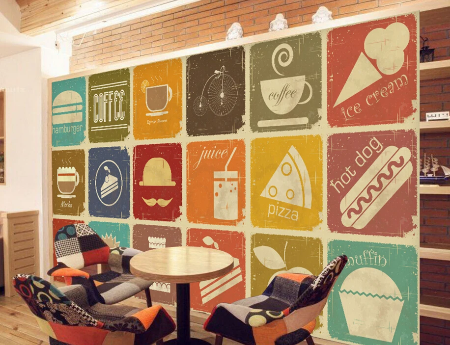 Custom retro wallpaper,Retro coffee dessert,3D photo mural for Cafe Restaurant Hotel background wall PVC papel de parede
Custom retro wallpaper,Retro coffee dessert,3D photo mural for Cafe Restaurant Hotel background wall PVC papel de parede