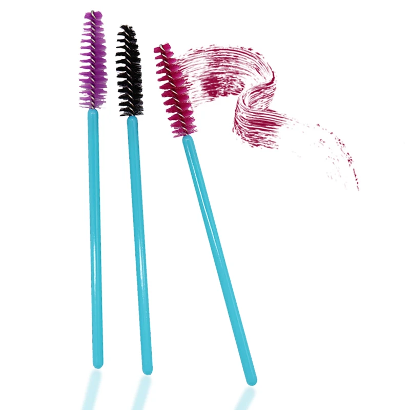 Makeup Brushes 50Pcslot Disposable Eyelash Brushes Lash Extension Mascara Applicator Wand Eyes Lip Cosmetics Brushes Blue (2)