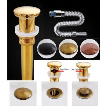 Brass Pop up Drain Vessel Basin Sink Strainer Black Golden Chrome Bronze Spring Flap With Drainage tube
Brass Pop up Drain Vessel Basin Sink Strainer Black Golden Chrome Bronze Spring Flap With Drainage tube