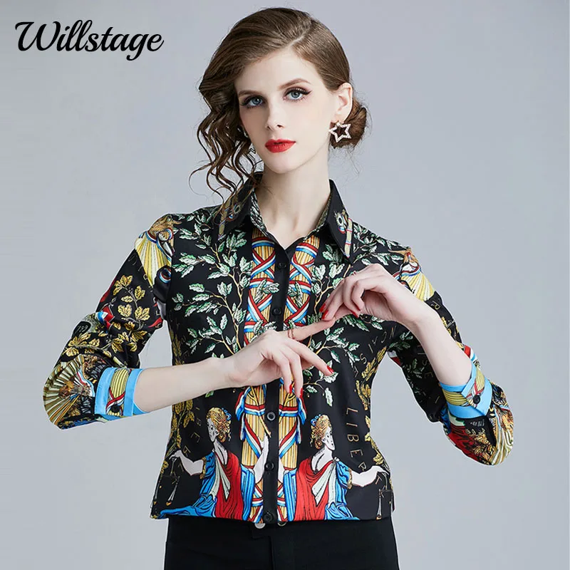 Willstage 2019 Women shirts Floral Printed Leaves Pattern Blouse long sleeve Elegant Office ladies Work Wear Autumn Tops
Willstage 2019 Women shirts Floral Printed Leaves Pattern Blouse long sleeve Elegant Office ladies Work Wear Autumn Tops