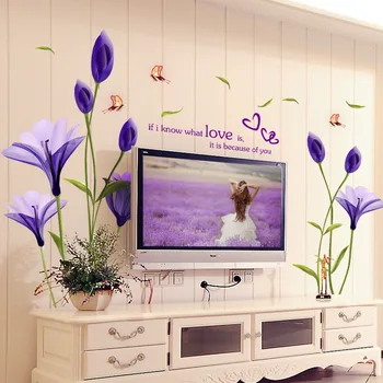 Romantic Graceful Purple Flower Bedroom Living Room TV Wall Decorative Wall Sticker Mural Wall Decal Stickers Art Wallpaper
Romantic Graceful Purple Flower Bedroom Living Room TV Wall Decorative Wall Sticker Mural Wall Decal Stickers Art Wallpaper