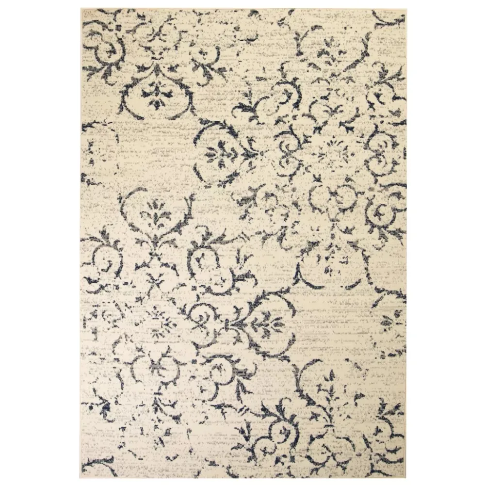 

EHOMEBUY 2019 Carpet New Modern Rug Floral Design 80x150 cm Beige/Blue Simple Non-slip Mats European and America Style