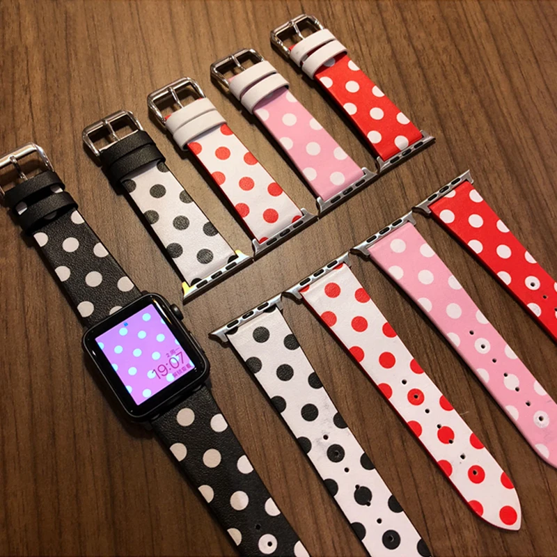 For Apple Watch Series 1 2 3 4 38mm 40mm 42mm 44mm Watch Band Leather Dot Fashion Band For Apple Watch Strap
For Apple Watch Series 1 2 3 4 38mm 40mm 42mm 44mm Watch Band Leather Dot Fashion Band For Apple Watch Strap