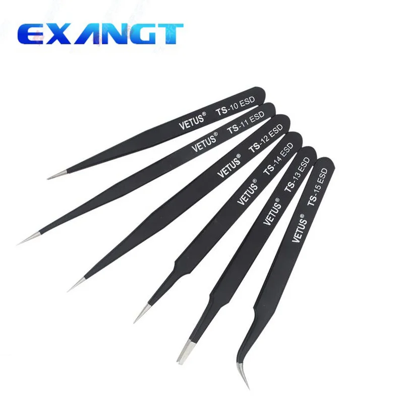 New 6Pcs/Set Resists Corrosion Safe Anti-static Tweezers Maintenance Tools ESD10-15
New 6Pcs/Set Resists Corrosion Safe Anti-static Tweezers Maintenance Tools ESD10-15