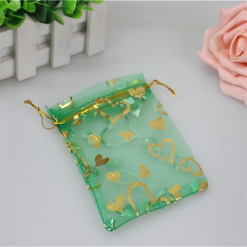 Wholesale 100pcs/lot 7*9cm Green Organza Pouches With Gold Heart Favor Wedding Gift Bags Drawstring Organza Bags
Wholesale 100pcs/lot 7*9cm Green Organza Pouches With Gold Heart Favor Wedding Gift Bags Drawstring Organza Bags
