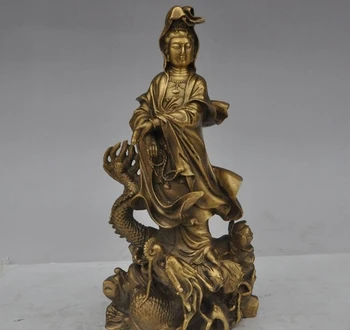 9" chinese buddhism brass lotus dragon stand Kwan-Yin Bodhisattva goddess statue
9" chinese buddhism brass lotus dragon stand Kwan-Yin Bodhisattva goddess statue