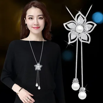 RAVIMOUR New Choker Flower Women Necklaces & Pendants Chain Long Kolye Simulated Pearl Jewelry Korean Collar Mujer 2018
RAVIMOUR New Choker Flower Women Necklaces & Pendants Chain Long Kolye Simulated Pearl Jewelry Korean Collar Mujer 2018