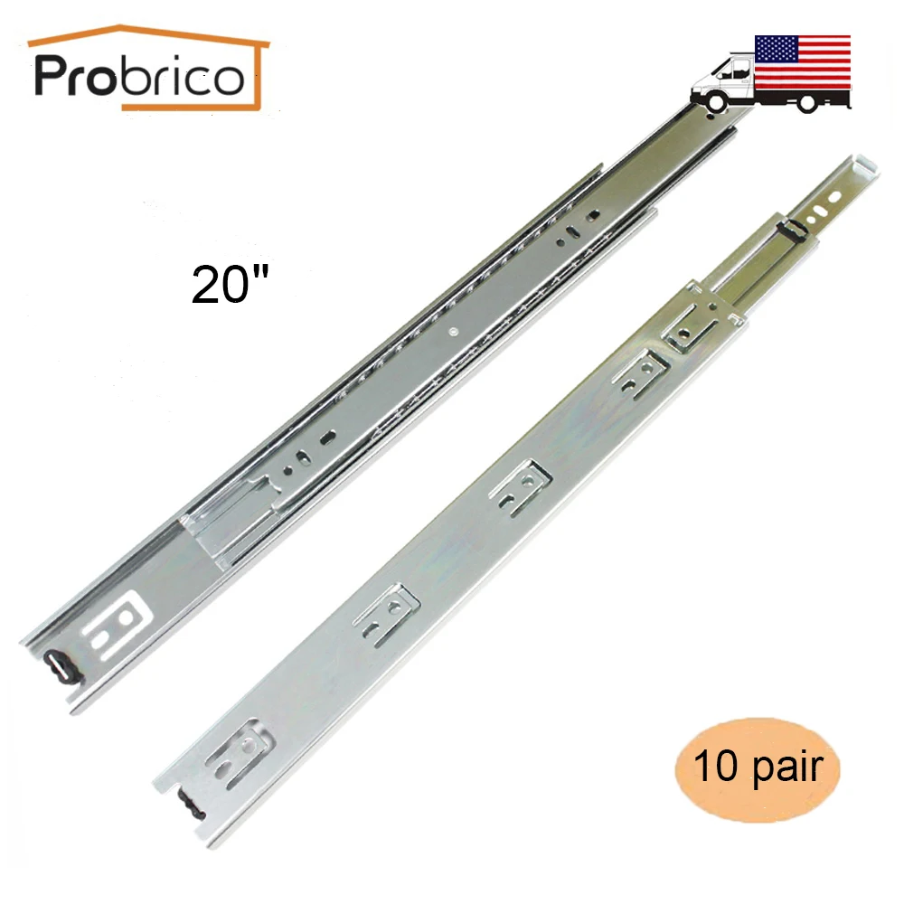 Probrico 20" Ball Bearing Slides 10Pair Kitchen Furniture Drawer Rail DS4501-20 Steel Full Extension Guides Glides Heavy Duty
Probrico 20" Ball Bearing Slides 10Pair Kitchen Furniture Drawer Rail DS4501-20 Steel Full Extension Guides Glides Heavy Duty
