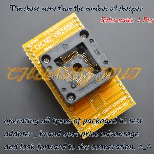 QFP44 to DIP44 programmer adapter TQFP44 LQFP44 test socket SA245A programmer adapter OTQ-44-0.8-04 socket
QFP44 to DIP44 programmer adapter TQFP44 LQFP44 test socket SA245A programmer adapter OTQ-44-0.8-04 socket