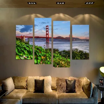 2017 New Painting 4 Piece Golden Gate Bridge Night Landscape Home Decorative Art Picture Paint On Prints Cuadros Decoracion
2017 New Painting 4 Piece Golden Gate Bridge Night Landscape Home Decorative Art Picture Paint On Prints Cuadros Decoracion