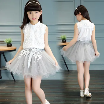 New Arrival Baby Girls Summer Children's Sets Lace Top And Mesh Tutu Pearl Skirt 2 Piece Sets Fashion Kid Princess Clothing Sets
New Arrival Baby Girls Summer Children's Sets Lace Top And Mesh Tutu Pearl Skirt 2 Piece Sets Fashion Kid Princess Clothing Sets