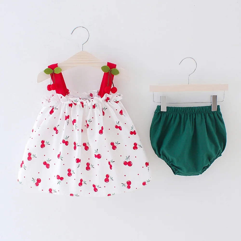 2019 Newborn Baby Girls Clothes Sleeveless Dress+Briefs 2PCS Outfits Set Cherry Printed Cute Clothing Sets Summer Sunsuit 0-2
2019 Newborn Baby Girls Clothes Sleeveless Dress+Briefs 2PCS Outfits Set Cherry Printed Cute Clothing Sets Summer Sunsuit 0-2