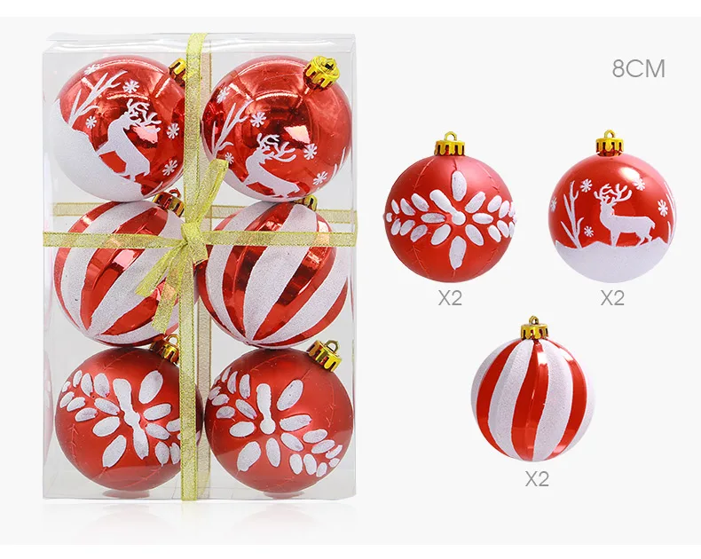 08 inhoo 24 PCS 68cm Christmas Tree Ball Baubles Xmas Party Wedding Hanging Ornament Christmas Decoration Supplies for Home