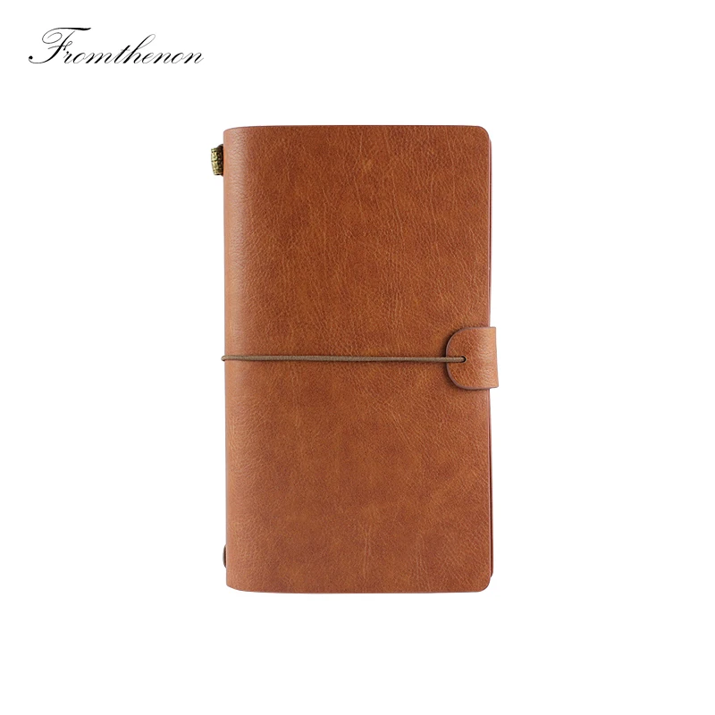 Fromthenon Vintage Travelers Notebook Personal Diary Planner 2018 Custom Stationery Retro Kraft Paper Grid Line Hand Note Book