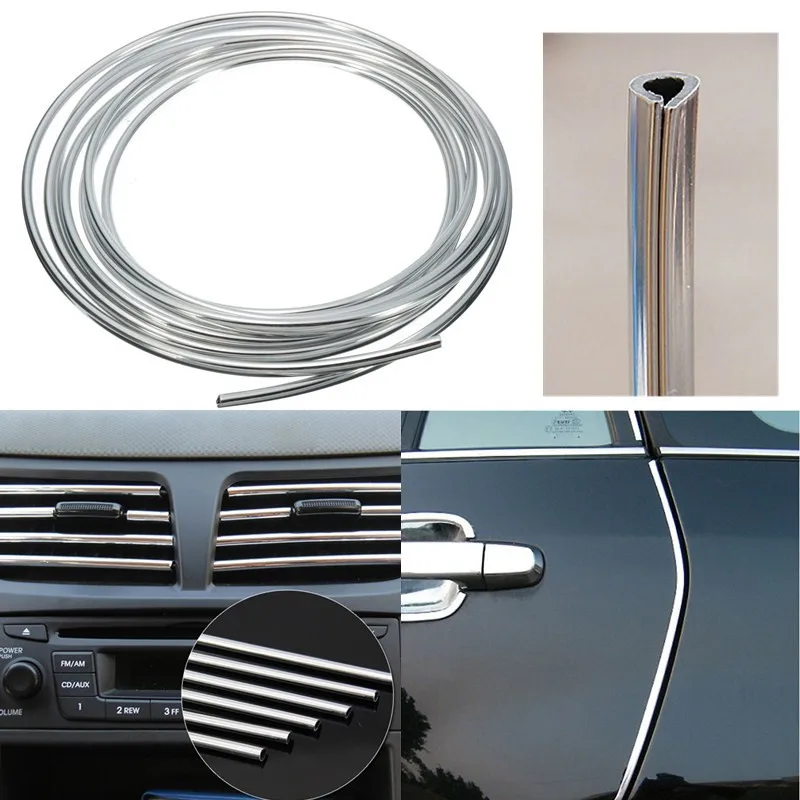 4M PVC Silver Car Interior Decorative Decoration Door Chrome Moulding Trim Strip U Style
4M PVC Silver Car Interior Decorative Decoration Door Chrome Moulding Trim Strip U Style