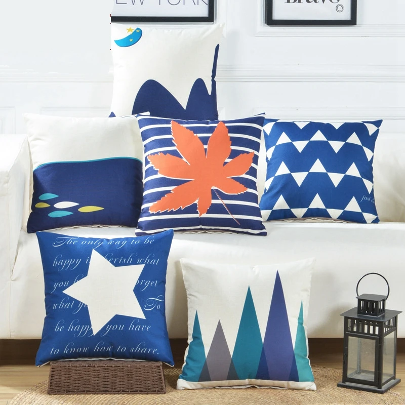 Geometric Star Leaf Printed Sofa Throw Pillows Canada Style Blue Decoration Cushion Cover Home Decor Cotton Linen Square Covers
Geometric Star Leaf Printed Sofa Throw Pillows Canada Style Blue Decoration Cushion Cover Home Decor Cotton Linen Square Covers