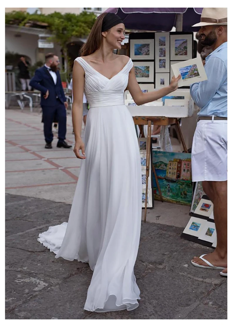 LORIE Beach Wedding Dress Simple Chiffon Vestidos de novia Vintage White Elegant Bridal Dress floor Length Wedding Gowns
LORIE Beach Wedding Dress Simple Chiffon Vestidos de novia Vintage White Elegant Bridal Dress floor Length Wedding Gowns