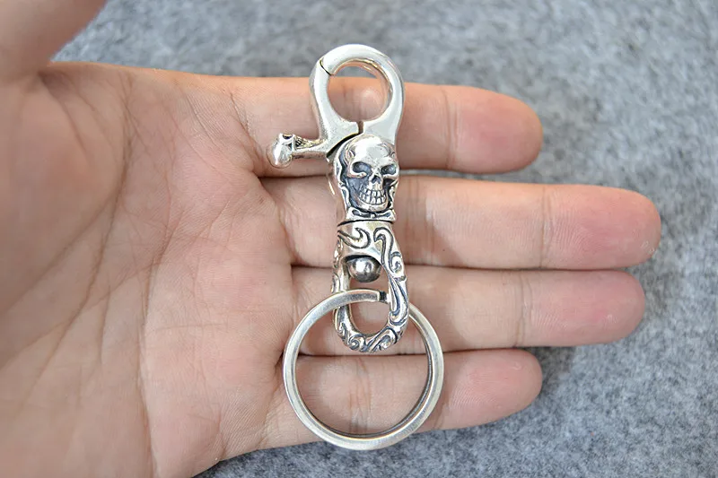 925 Sterling Silver biker Retro skull keyring key ring keychain key ring keychain A3331
925 Sterling Silver biker Retro skull keyring key ring keychain key ring keychain A3331