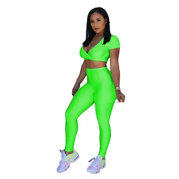 Summer Neon 2 Piece Set Women Tracksuit Short Sleeve Crop Top High Waist Pants Set Two Piece Outfits
Summer Neon 2 Piece Set Women Tracksuit Short Sleeve Crop Top High Waist Pants Set Two Piece Outfits