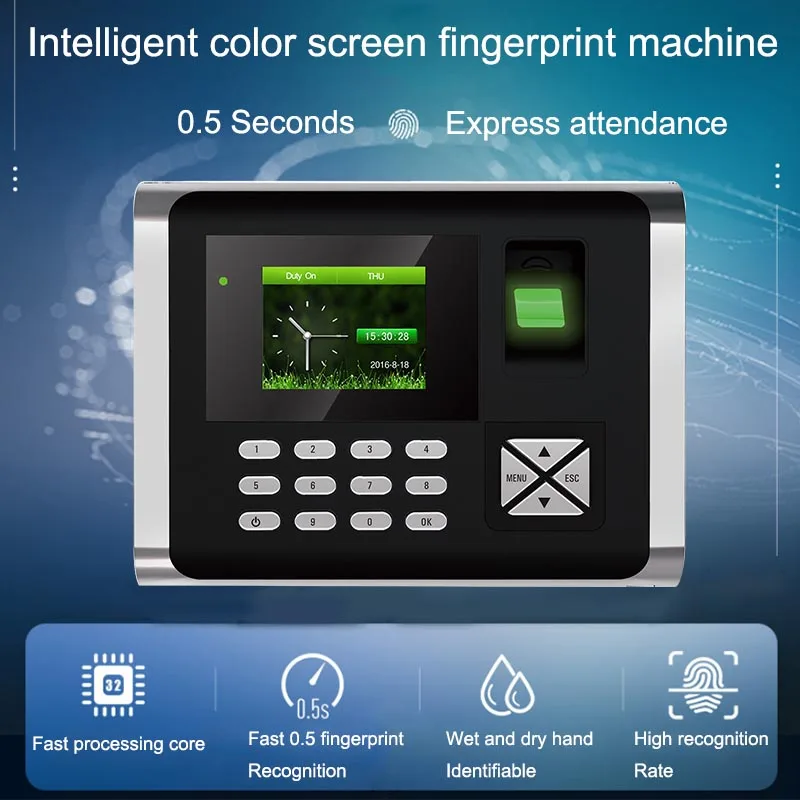 

Eseye Biometric Time Attendance System TCPIP Fingerprint RFID Access Control System Reader Time Clock Employee Office Machine