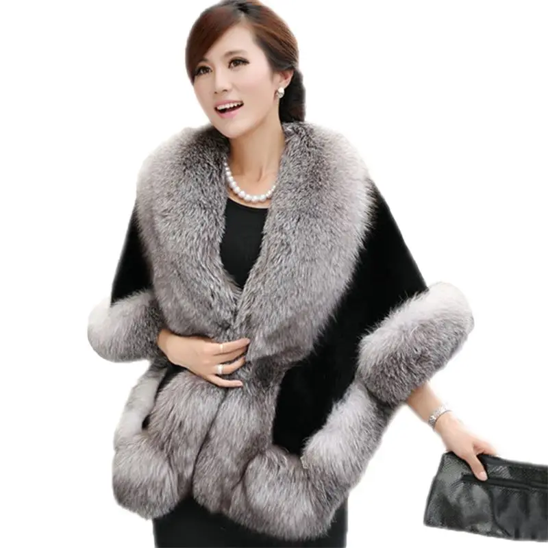 New Winter Women Leather Grass Faux Fur Poncho Cape Vest Overcoat Female Fashion Bridal Wedding Warm Shawl Coat Outwear Tops X72
New Winter Women Leather Grass Faux Fur Poncho Cape Vest Overcoat Female Fashion Bridal Wedding Warm Shawl Coat Outwear Tops X72