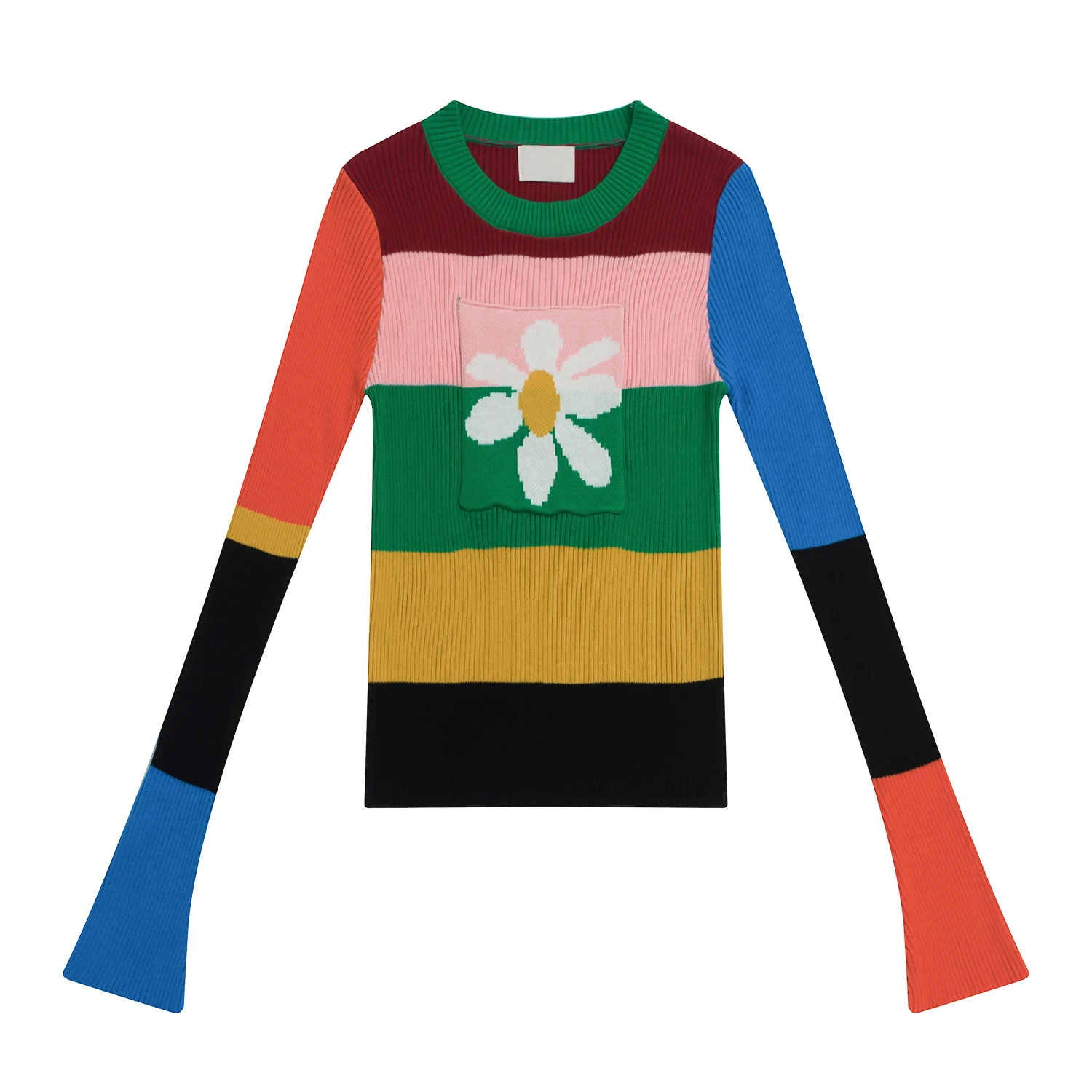 England Fashion Women Pullovers Sweaters Multicolored Stitch Slim Elasticity Knitted Tops Ladies Sweater Flower Autumn Winter
England Fashion Women Pullovers Sweaters Multicolored Stitch Slim Elasticity Knitted Tops Ladies Sweater Flower Autumn Winter