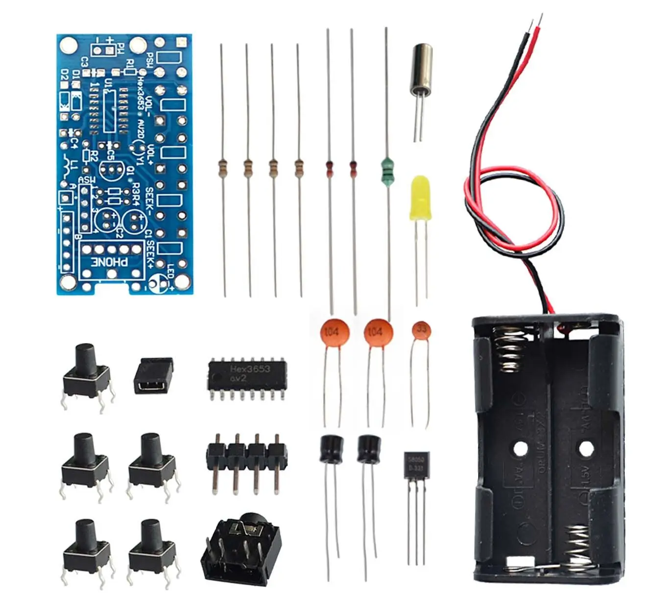 Wireless Stereo FM Radio Receiver Module PCB FM DIY Electronic Kits 76MHz-108MHz DC 1.8V-3.6V
Wireless Stereo FM Radio Receiver Module PCB FM DIY Electronic Kits 76MHz-108MHz DC 1.8V-3.6V