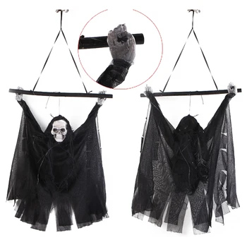 Halloween Props Party Bar KTV Decoration Voice Activated Hanging Skull Skeleton Ghost with Glowing Red Eyes and Sound Effects
Halloween Props Party Bar KTV Decoration Voice Activated Hanging Skull Skeleton Ghost with Glowing Red Eyes and Sound Effects