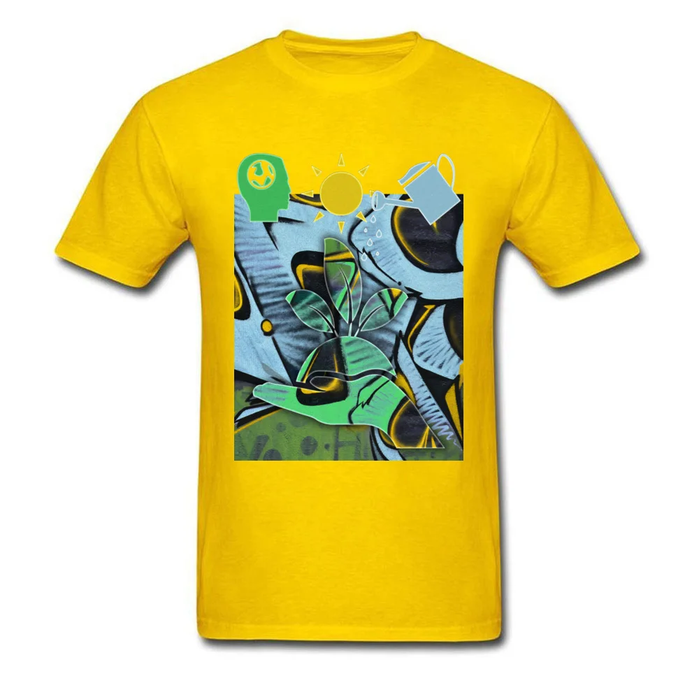 Brand GRAFFITI PLANTS ECO Street T Shirt Round Neck Cotton Fabric Men Tees Short Sleeve Autumn Street T Shirt Top Quality GRAFFITI PLANTS ECO yellow