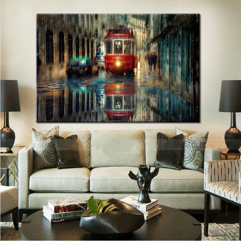 70X100cm - Abstract Retro Tram City Street Oil Painting Prints on Canvas Wall Art Poster for Living Room Home Decor No Frame
70X100cm - Abstract Retro Tram City Street Oil Painting Prints on Canvas Wall Art Poster for Living Room Home Decor No Frame