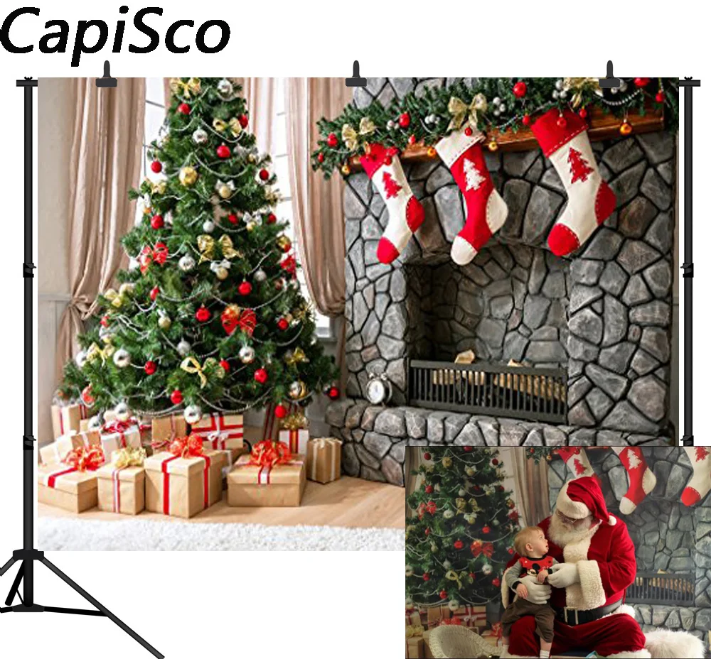 Capisco Fireplace Socks Decor Christmas Photography Backdrops for Photo studio Backgrounds for Children Party Photo Shooting
Capisco Fireplace Socks Decor Christmas Photography Backdrops for Photo studio Backgrounds for Children Party Photo Shooting