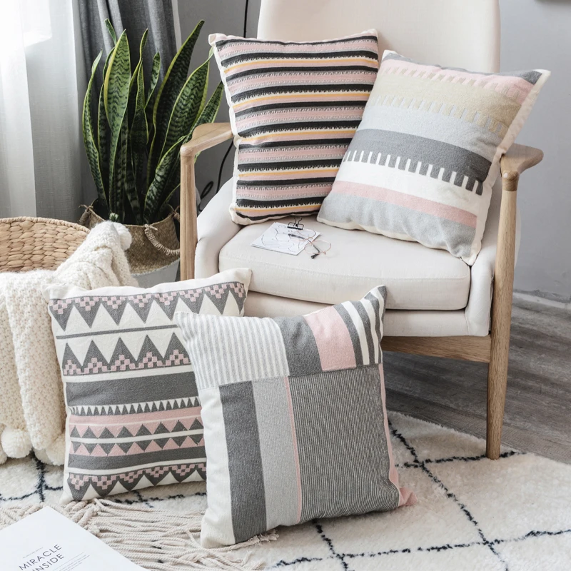 Geometric Embroidered Cushion Cover Pink Grey Pillowcase Canvas Cotton Square Embroidery Pillow Cover 45x45cm Home Decor
Geometric Embroidered Cushion Cover Pink Grey Pillowcase Canvas Cotton Square Embroidery Pillow Cover 45x45cm Home Decor