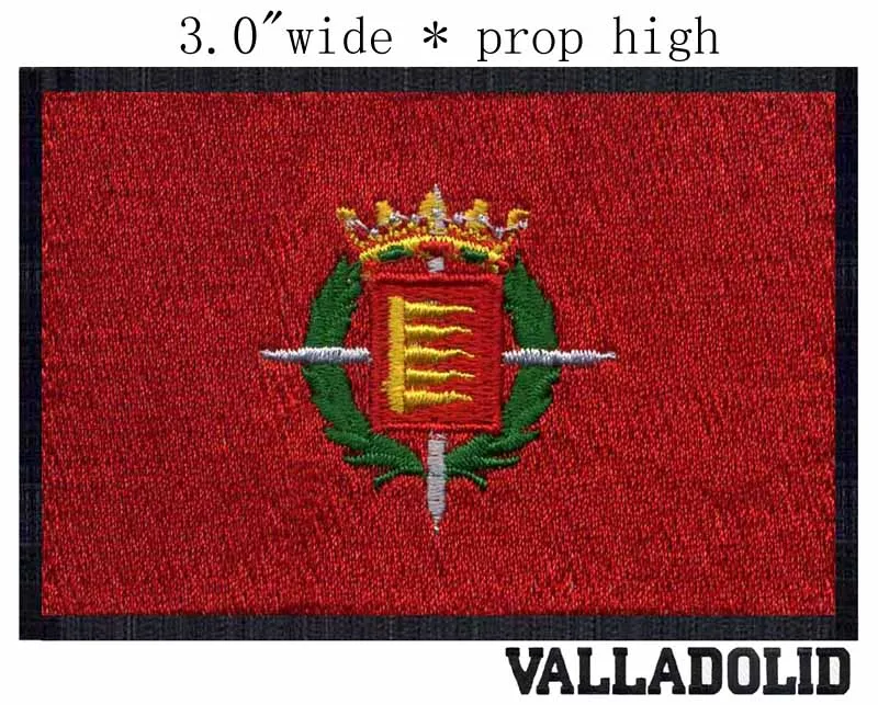Valladolid, Spain flag 3" wide shipping/ Yellow Crown/ red /Practical patch
Valladolid, Spain flag 3" wide shipping/ Yellow Crown/ red /Practical patch
