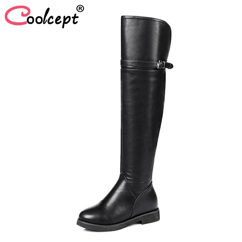 Coolcept Fashion Women Flats Boots Zipper Buckle Warm Fur Shoes Women Winter Over Knee Boots Sexy Lady Footwear Size 34-39
Coolcept Fashion Women Flats Boots Zipper Buckle Warm Fur Shoes Women Winter Over Knee Boots Sexy Lady Footwear Size 34-39