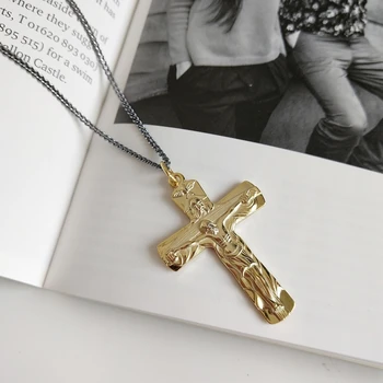 Retro Black Curb Chain 52cm Long in 925 Sterling Silver Hip Hop Gold Personality Cross Jesus Necklace Men Women Christmas Gifts
Retro Black Curb Chain 52cm Long in 925 Sterling Silver Hip Hop Gold Personality Cross Jesus Necklace Men Women Christmas Gifts