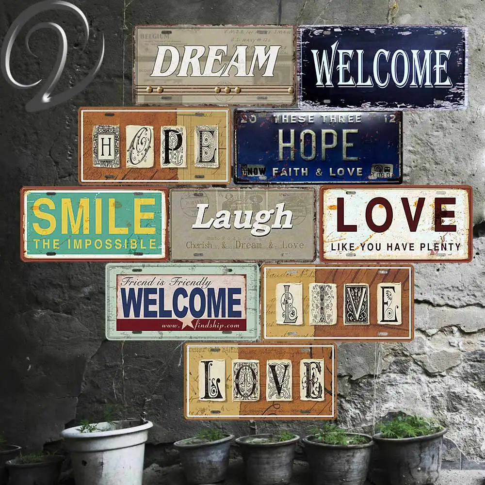 Love Hope Live Home Kitchen Wall Door Hangings Tin Sign Vintage Car License Plate 15*30 cm Metal Sign Wall Art Retro Poster
Love Hope Live Home Kitchen Wall Door Hangings Tin Sign Vintage Car License Plate 15*30 cm Metal Sign Wall Art Retro Poster