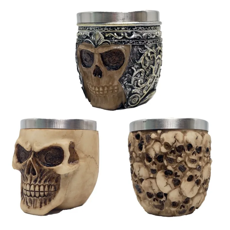 Horrible Resin Stainless Steel Skull Cup 200ml Shot Glass Gothic Beer Mug Vodka Cup Whiskey Glasses Bar Drinkware
Horrible Resin Stainless Steel Skull Cup 200ml Shot Glass Gothic Beer Mug Vodka Cup Whiskey Glasses Bar Drinkware