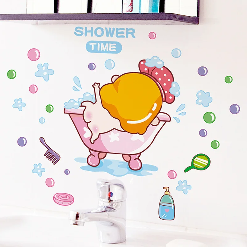 Cartoon Baby Shower Time Wall Sticker for baby rooms bathroom glass Home decoration Decals wallpaper shower cute stickers
Cartoon Baby Shower Time Wall Sticker for baby rooms bathroom glass Home decoration Decals wallpaper shower cute stickers