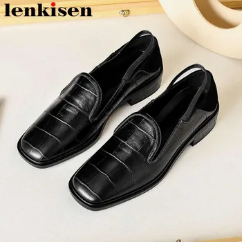 Comfortable genuine leather low heels vintage grain square toe slip on back band British style streetwear daily wear shoes L77
Comfortable genuine leather low heels vintage grain square toe slip on back band British style streetwear daily wear shoes L77