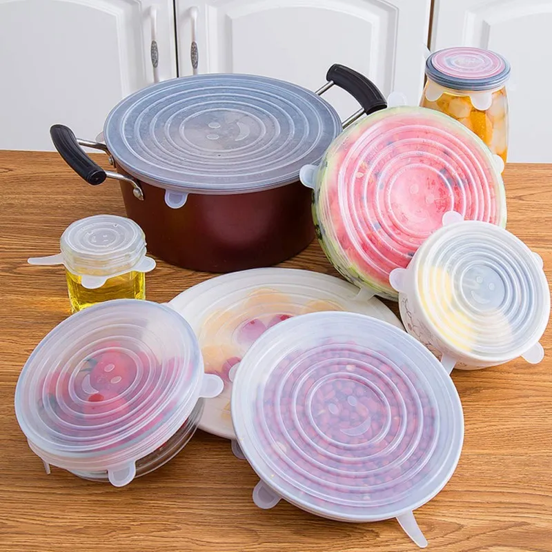 Universal Elastic Clear Seal Cover Stretch Seal Lids Bowls Silicone Vacuum Wrap Food Bowl Cover Kitchen Gadgets
Universal Elastic Clear Seal Cover Stretch Seal Lids Bowls Silicone Vacuum Wrap Food Bowl Cover Kitchen Gadgets